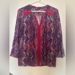 Tahari Multicolor Patterned Blouse